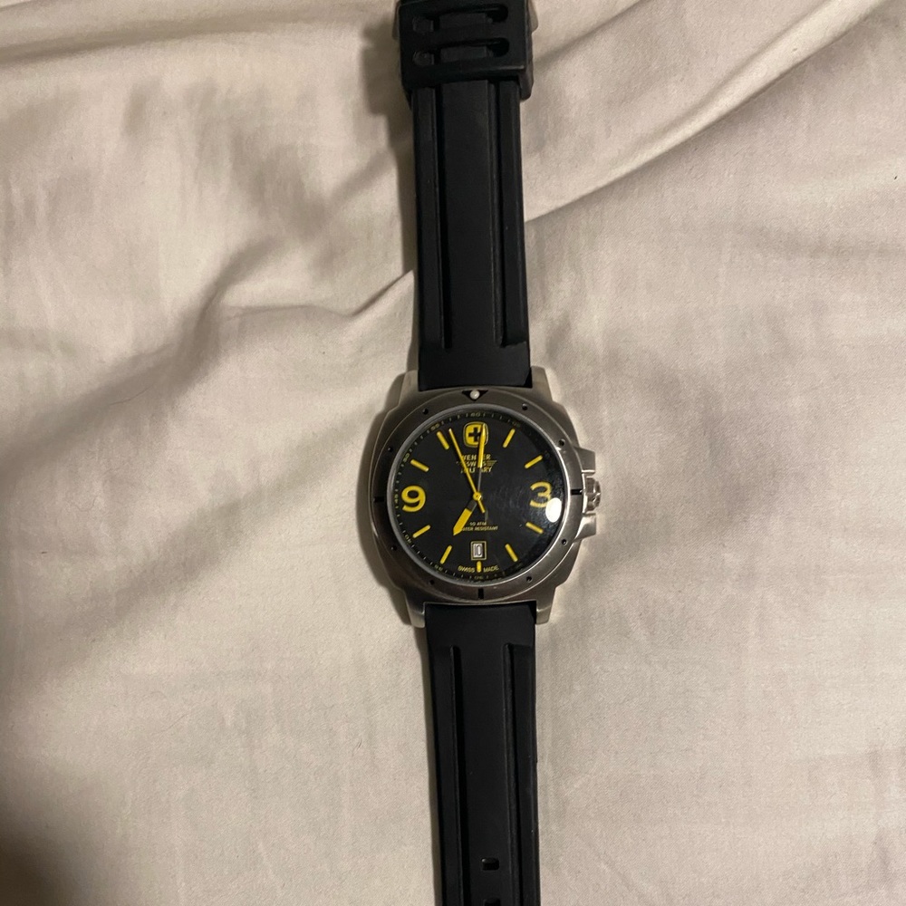 Men’s Black and Yellow Watch